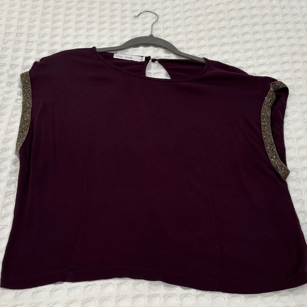 bishop + young Deep Purple Top with Gold Trim